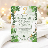 Green Lucky Clover St. Patrick's Day Baby shower Bedankkaart