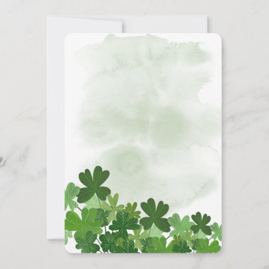 Green Lucky Clover St. Patrick's Day Baby shower Kaart (Achterkant)