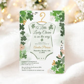 Green Lucky Clover St. Patrick's Day Baby shower Kaart