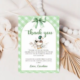 Green Lucky Duck Boy Verjaardag Bedankt Card Kaart