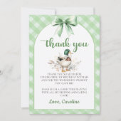 Green Lucky Duck Boy Verjaardag Bedankt Card Kaart (Voorkant)