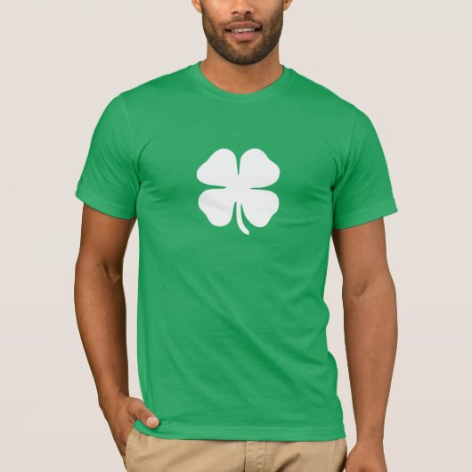 Green Lucky Four Leaf Clover Iers T-shirt (Voorkant)