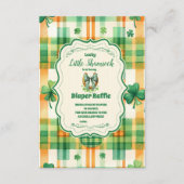 Green Lucky Little Shamrock Diapper Raffle Informatiekaartje (Voorkant)