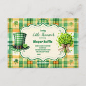 Green Lucky Little Shamrock Diapper Raffle Informatiekaartje (Voorkant)