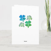 Green Lucky Shamrock Clover St. Patrick's day Feestdagen Kaart (Achterkant)