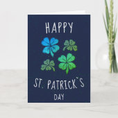 Green Lucky Shamrock Clover St. Patrick's day Feestdagen Kaart (Voorkant)