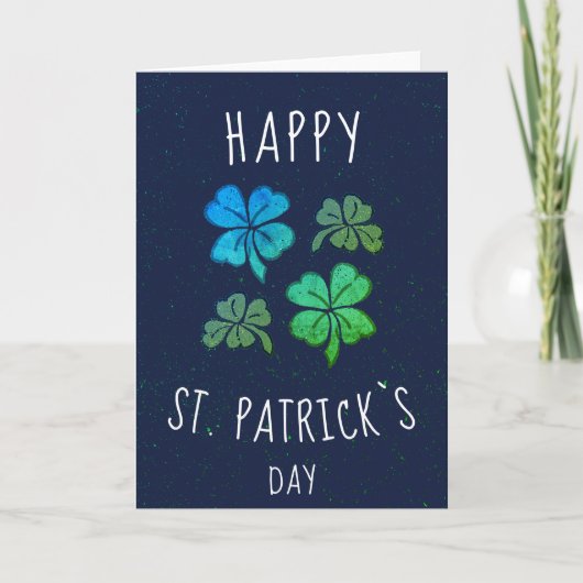 Green Lucky Shamrock Clover St. Patrick's day Feestdagen Kaart (Voorkant)
