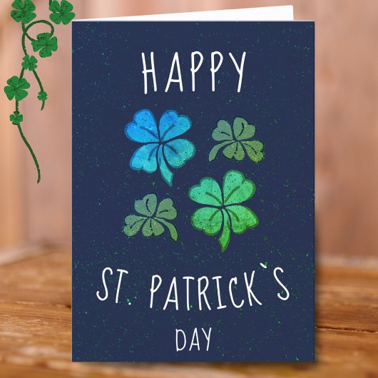 Green Lucky Shamrock Clover St. Patrick's day Feestdagen Kaart