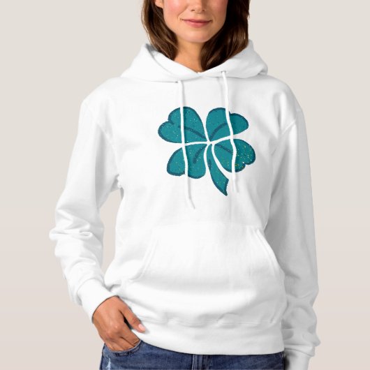 Green Lucky Shamrock Clover St. Patrick's Day Hoodie (Voorkant)