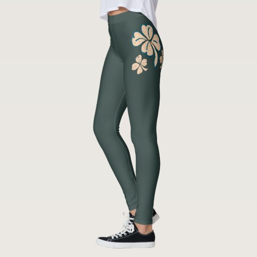 Green Lucky Shamrock Clover St. Patrick's Day Leggings (Links)