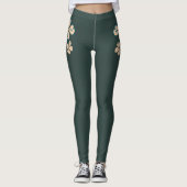 Green Lucky Shamrock Clover St. Patrick's Day Leggings (Voorkant)