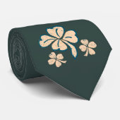 Green Lucky Shamrock Clover St. Patrick's Day Stropdas (Opgerold)
