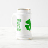 Green lucky shamrock funny St Patrick's Day  Bierpul (Voorkant links)