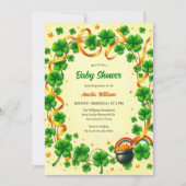 Green Lucky Shamrock St Patricks Day Baby shower Kaart (Voorkant)
