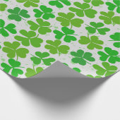 Green Lucky Shamrock St Patrick's Day Cadeaupapier (Hoek)