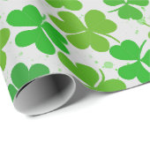Green Lucky Shamrock St Patrick's Day Cadeaupapier (Rol Hoek)