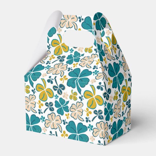 Green Lucky Shamrocks Clover St. Patrick's Day Bedankdoosjes (Achterkant)