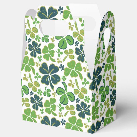 Green Lucky Shamrocks Clover St. Patrick's Day Bedankdoosjes (Geopend)