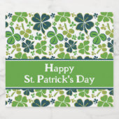 Green Lucky Shamrocks Clover St. Patrick's Day Bier Etiket (Enkel label)