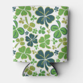 Green Lucky Shamrocks Clover St. Patrick's Day Blikjeskoeler (Voorkant)