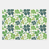 Green Lucky Shamrocks Clover St. Patrick's Day Inpakpapier Vel (Voorkant)