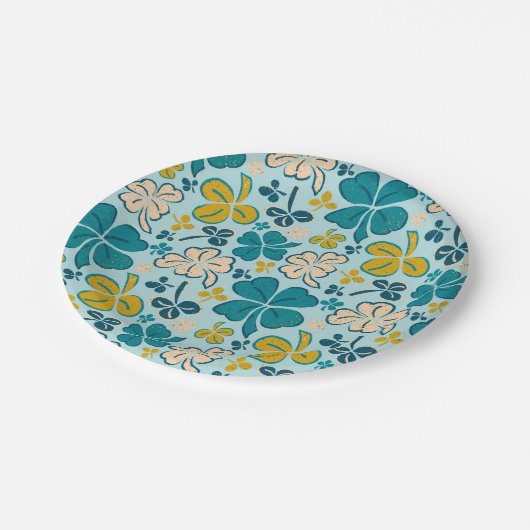 Green Lucky Shamrocks Clover St. Patrick's Day Papieren Bordje (Gekanteld)