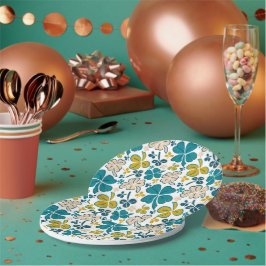 Green Lucky Shamrocks Clover St. Patrick's Day Papieren Bordje