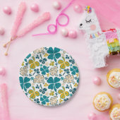 Green Lucky Shamrocks Clover St. Patrick's Day Papieren Bordje (Feest)