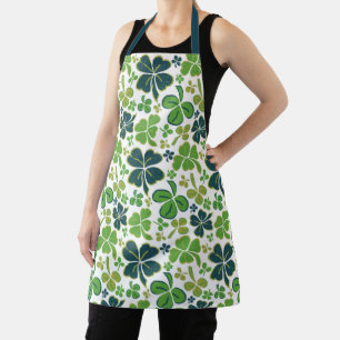 Green Lucky Shamrocks Clover St. Patrick's Day Schort