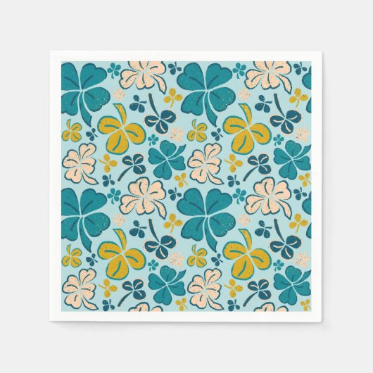 Green Lucky Shamrocks Clover St. Patrick's Day Servet (Voorkant)