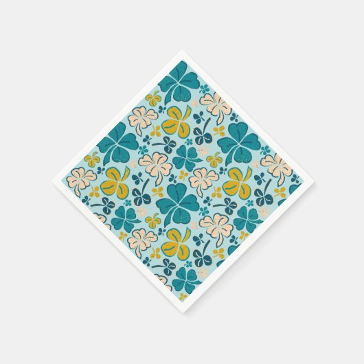 Green Lucky Shamrocks Clover St. Patrick's Day Servet (Hoek)