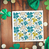 Green Lucky Shamrocks Clover St. Patrick's Day Servet