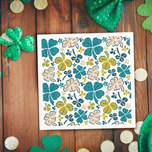 Green Lucky Shamrocks Clover St. Patrick's Day Servet
