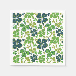Green Lucky Shamrocks Clover St. Patrick's Day Servet