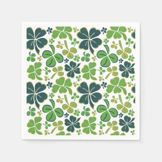 Green Lucky Shamrocks Clover St. Patrick's Day Servet (Voorkant)
