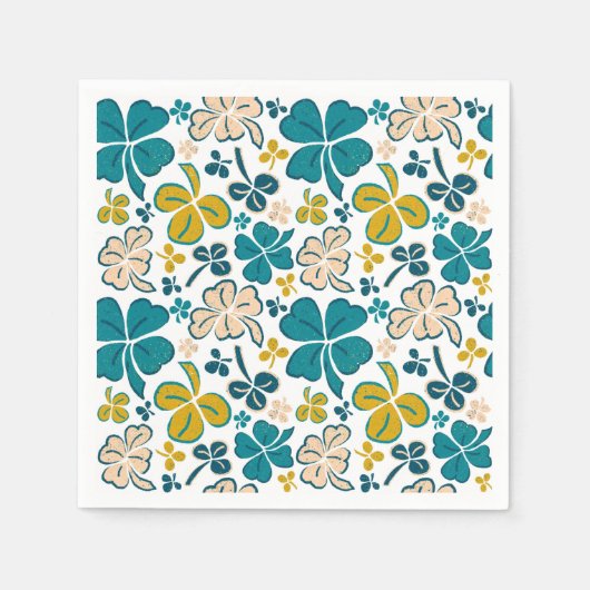 Green Lucky Shamrocks Clover St. Patrick's Day Servet (Voorkant)