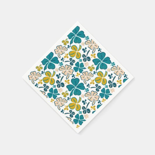 Green Lucky Shamrocks Clover St. Patrick's Day Servet (Hoek)