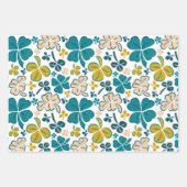 Green Lucky Shamrocks Clover St. Patrick's Day Wra Inpakpapier Vel (Voorkant 2)