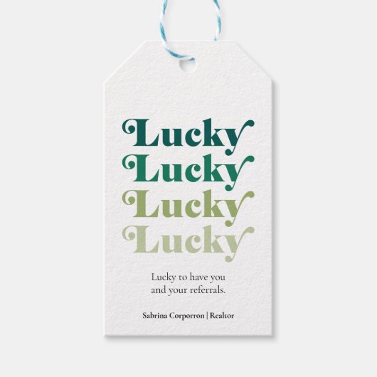 Green Lucky St. Patrick's Day Business Marketing Cadeaulabel (Voorkant)