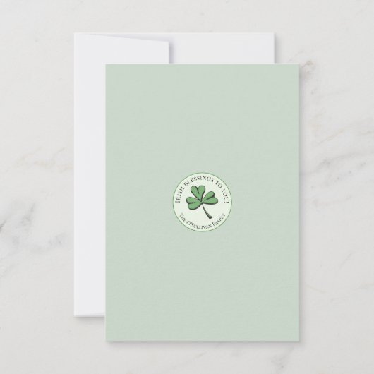 Green Lucky St Patrick's Day Ierse bedankkaart (Achterkant)