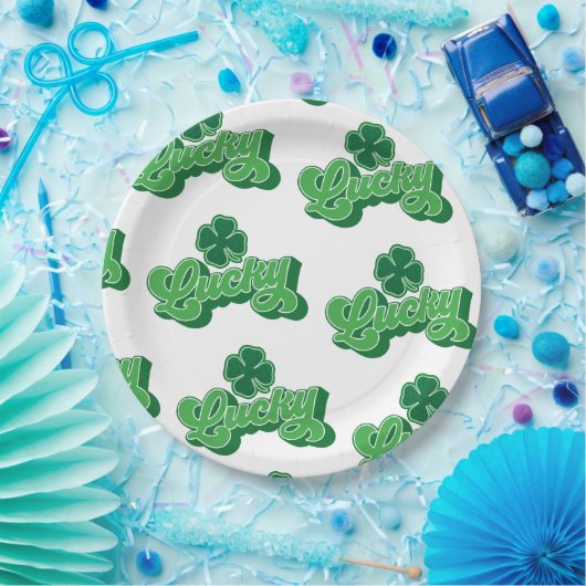 Green Lucky St. Patrick's Day Paper Borden Papieren Bordje (Feest)