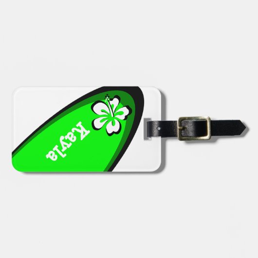 Green Luggage Bag Label Bagagelabel (Voorkant horizontaal)