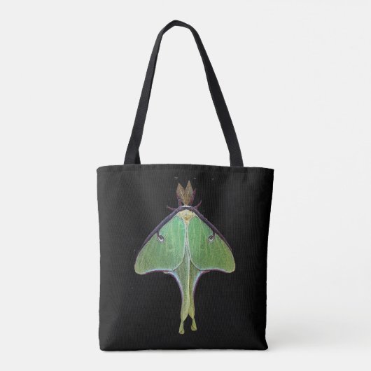 Green Luna Moth Animal Canvas tas (Achterkant)