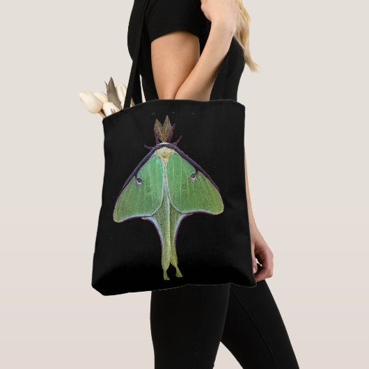 Green Luna Moth Animal Canvas tas (Dichtbij)
