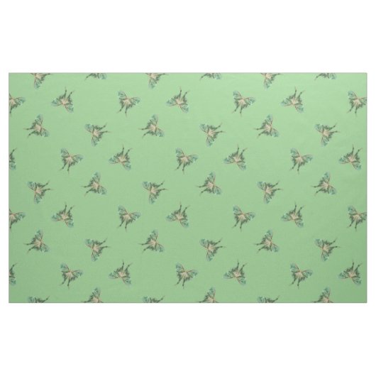 Green Luna Moth Pattern Fabric Stof (Yard (91,4 cm))