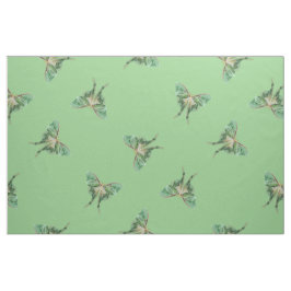 Green Luna Moth Pattern Fabric Stof