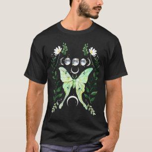 Green Luna Moth Witchy Dark Academia Moon Gothic C T-shirt