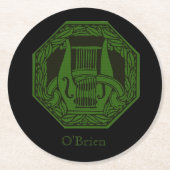 Green Lyre Badge  Ronde Kartonnen Onderzetter (Voorkant)