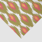 Green Magenta Abstract Tribal Ikat Diamond Pattern Tissuepapier (Detail)
