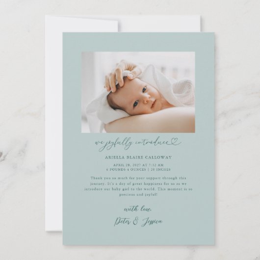 Green Magical Meadow Fotogeboorteaankondiging Aankondiging (Achterkant)